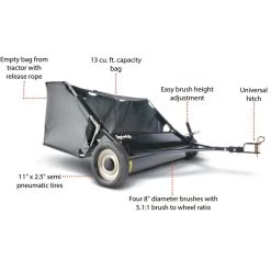 Agri-Fab 45-0320 42" Tow-Behind Lawn Sweeper -Lawn Mower Shop 45 0320 features