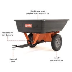 Agri-Fab 45-0533 10 Cubic Foot / 295kg Towed Poly Cart -Lawn Mower Shop 45 0533 features