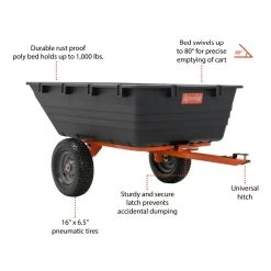 Agri-Fab 45-0553 450kg / 1000lb Poly Tipping/Swivel Trailer 14 Agri-Fab 45-0553 450kg / 1000lb Poly Tipping/Swivel Trailer -Lawn Mower Shop 45 0553 features