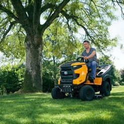 Cub Cadet XT1 OR106 Enduro Series 106cm/42" Direct Collect Hydrostatic Lawn Tractor -Lawn Mower Shop cub cadet xt1 or106 lawn tractor lifestyle