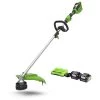 GreenWorks GD24X2TXK4X Split-Shaft 48V (2 X 24V) Cordless Grass Trimmer (with 2 X 4Ah Batteries & 2A Twin Charger) (Bundle Builder) -Lawn Mower Shop greenworks gd24x2txk4 line trimmer kit 1
