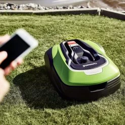 GreenWorks Optimow® 10 Robotic Lawn Mower -Lawn Mower Shop greenworks optimow10 lifestyle3