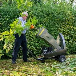 The Handy PDS65 6cm Petrol Chipper Shredder -Lawn Mower Shop handy thpds chipper lifestyle side