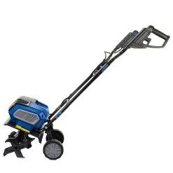 Hyundai HY2198 2 X 20V MAX (40V) Cordless Tiller (with 2 X 4Ah Batteries & Twin Charger) -Lawn Mower Shop hyundai hy2198 tiller side