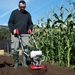 Mantis Deluxe 7265-12-14 4-Stroke Petrol Tiller With FREE Kick Stand -Lawn Mower Shop mantis 7265 tiller lifestyle 2