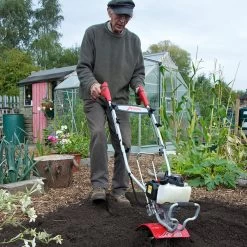 Mantis Deluxe 7265-12-14 4-Stroke Petrol Tiller With FREE Kick Stand -Lawn Mower Shop mantis 7265 tiller lifestyle