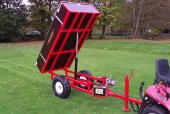 SCH HTRLE 1000kg Two-Wheel Hydraulic Tipping Trailer - Electric Tip, Single Acting Ram -Lawn Mower Shop sch htrle tipping red