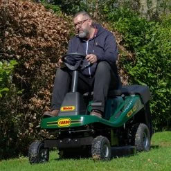 Webb 12530 77cm (30") Rear Collect Ride-On Lawn Mower -Lawn Mower Shop webb we12530 ride on lawnmower lifestyle