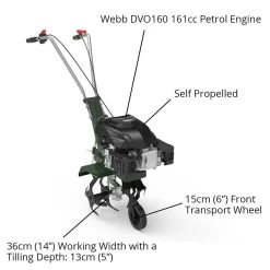 Webb WEPT360MM 36cm Petrol Tiller -Lawn Mower Shop webb wept360mm tiller features